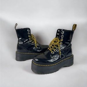 Dr. Martins Jadon Max Black Platform Boots Sz 8L